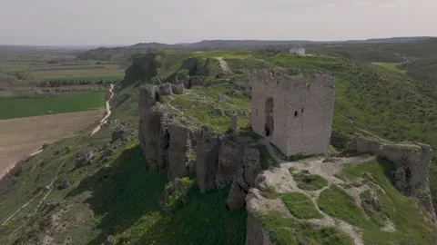 Spectacular flight with a drone in orbit at the end of the 9th century Stock Footage 282275979