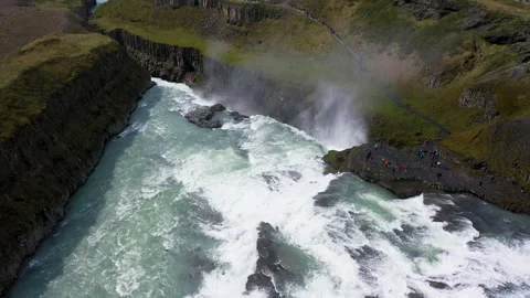 Spectacular Gullfoss waterfall Stock Footage 282389795