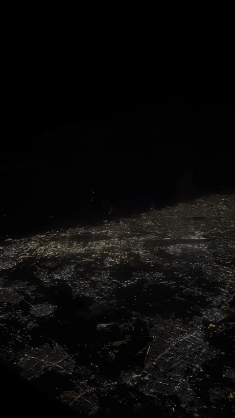 A spectacular high-altitude view looking down at the intricate glowing patt.. Stock Footage 338236996