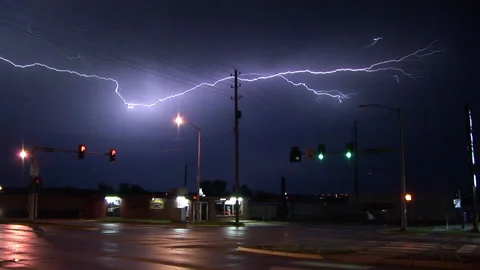 Spectacular Lightning burst Stock Footage 236857424