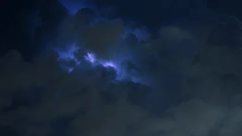 Spectacular lightning storm night timelapse ZOOM Stock Footage 108375183