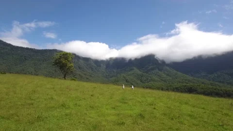 Spectacular mountain range drone shot Stock Footage 157947072