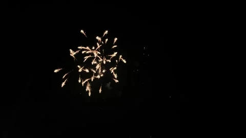 Spectacular Nighttime Fireworks Display in the Dark Sky Stock Footage 248969420