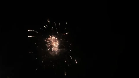 Spectacular Nighttime Fireworks Display in the Dark Sky Stock Footage 248969421