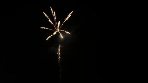 Spectacular Nighttime Fireworks Display in the Dark Sky Stock Footage 248969422
