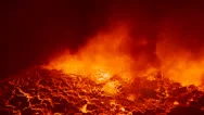 The Spectacular Nyiragongo Volcano Erupts At Night In The Democratic Republic Of Stock Footage