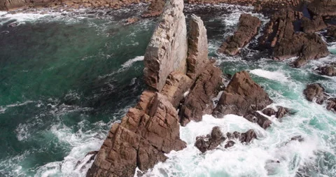 Spectacular ocean cliffs from above Stock-Footage 267628427