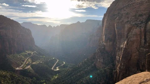 Spectacular panning timelapse of the gorgeous deep canyon in Zion National Park Stock Footage 113943311
