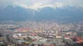 Spectacular panorama of city Innsbruck and Nordkette Mountain Range in Austria 4k or 4k+ Resolution