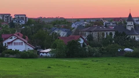 Spectacular panoramic view from Bucium Hill at sunset Stock-Footage 334669583