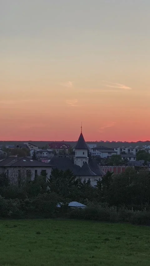 Spectacular panoramic view from Bucium Hill at sunset Stock-Footage 334669680