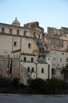 Spectacular panoramic view of the medieval district of Ragusa Ibla Stock Photos