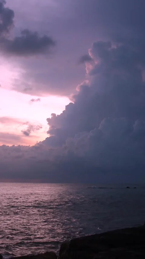 Spectacular pink sunset. Stock Footage 281856891