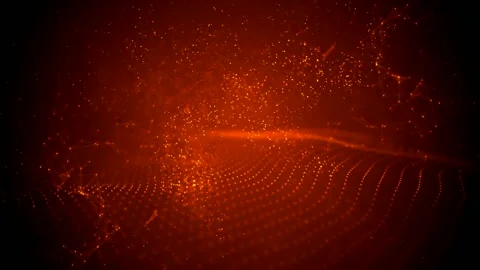 Spectacular plexus of triangles and luminous points on a fiery background Stock-Footage 114748010