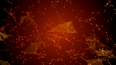 Spectacular plexus of triangles on a fiery background Stock Footage 114748008