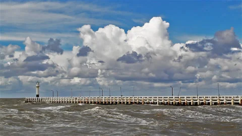 Spectacular sea view under changing sky Stock Footage 89655307