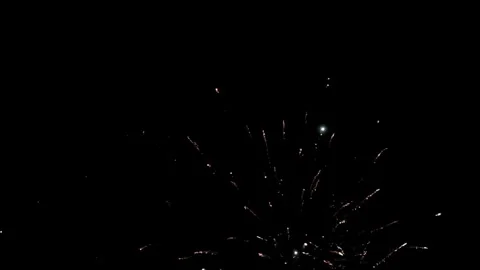 Spectacular Slow Motion Firework Explosions in the Night Sky with Sound Stock Footage 266070183