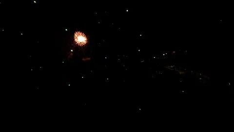 Spectacular Slow Motion Fireworks Exploding in the Night Sky Video stock 314414897
