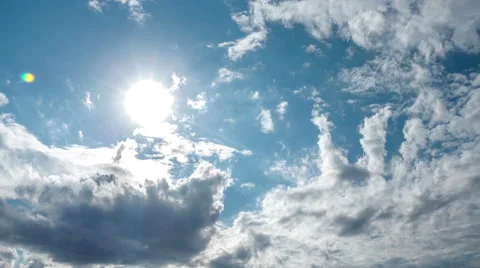Spectacular sun bursting through clouds beautiful sky timelapse 4K UHD Stock Footage 41758856