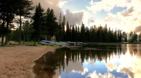 Spectacular sunset on the beach Stock Footage 68510324