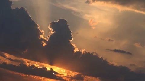 Spectacular sunset with clouds change shape Stock Footage 96709065