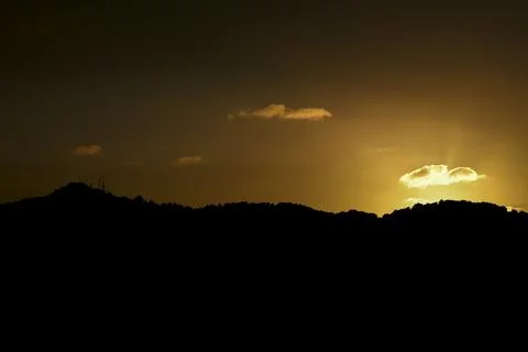 Spectacular sunset with clouds in Spain Stock Photos