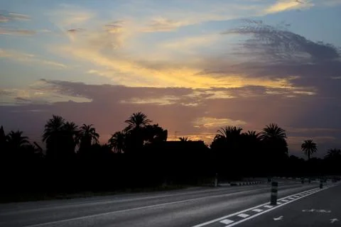 Spectacular sunset with clouds in Spain Stock Photos