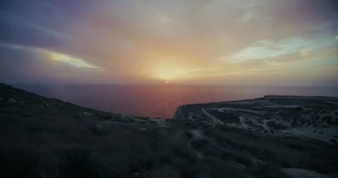 Spectacular Sunset Over the Cliffs of Malta Beautiful Seaside Nature with Rocks 스톡 동영상 288962956