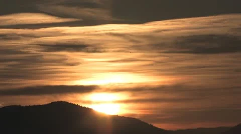 Spectacular Sunset over the Mountains Stock Footage 10810981