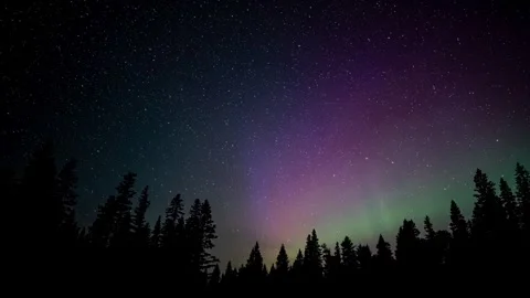 Spectacular time lapse of more than 60 meteors, countless moving stars &amp; Aurora Stock Footage 283844747