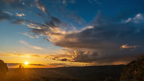 Spectacular Time Lapse of Storm Clouds and Sunset in California Stock Footage 278397010
