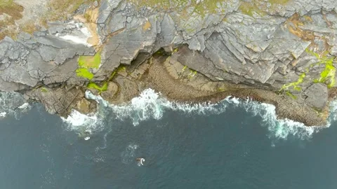 Spectacular top-down aerial view, the Burren region of County Clare, Ireland Stockbeeldmateriaal 245461241