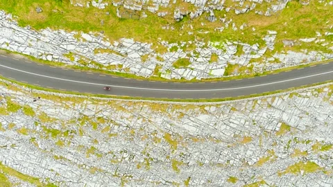 Spectacular top-down aerial view, the Burren region of County Clare, Ireland 스톡 동영상 247475957