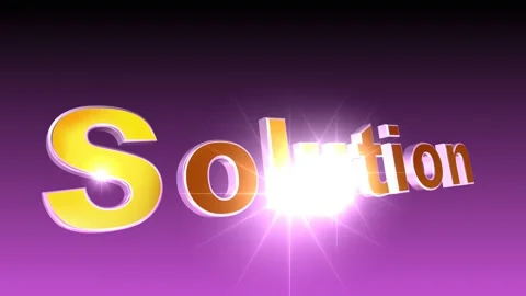 Spectacular video text 3D illustration "Solution". Stock Footage 141107635
