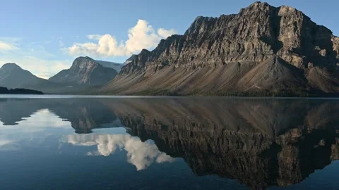 Spectacular view of Bow Mountain and Bow Lake in Banff National Park.   Stock Footage 285421249