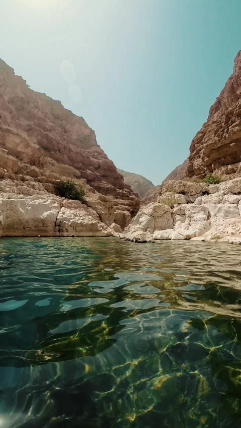Spectacular view of the canyon in Oman Stock Footage 336496158