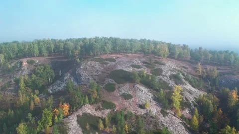 Spectacular view of the chain of mountains. The slopes of the mountain overgrown Stock Footage 155072676