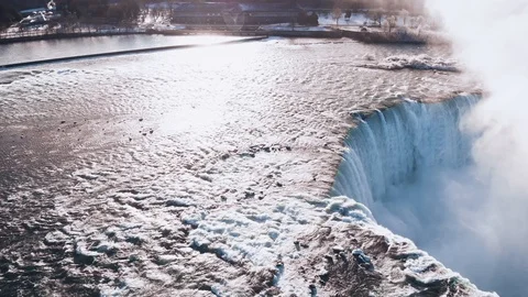 Spectacular view from drone at Niagara Falls, Ontario, Canada Stock-Footage 101532368