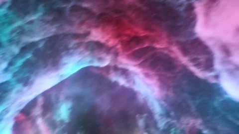 Spectacular view of Interstellar clouds and a Planet. Stock Footage 149310353