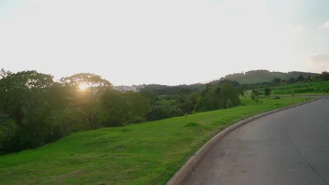 Spectacular View over the Highway at Sunset Stock Footage 293412583