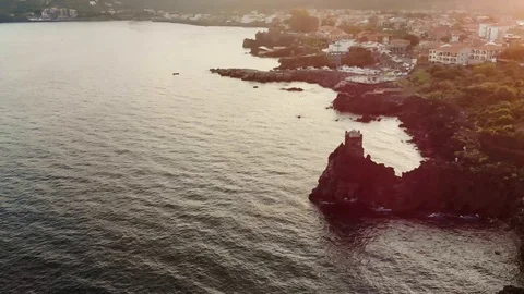 Spectacular viewpoint in Sicily at sunset, Santa Tecla Video stock 101129178