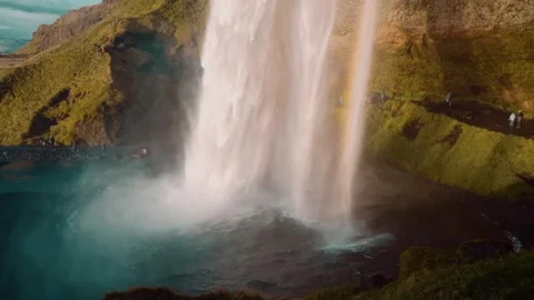 Spectacular waterfall at sunset. Stock-Footage 255055527
