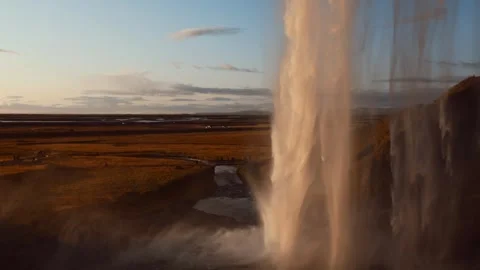 Spectacular waterfall at sunset. Stock-Footage 255055825