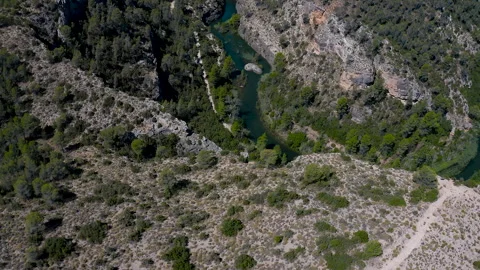 Spectaculars meanders of the River Cabriel, Spain. Stock Footage 282679007