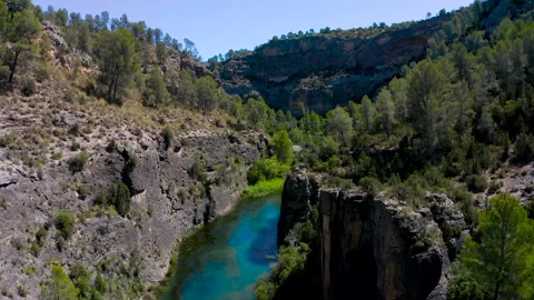 Spectaculars meanders of the River Cabriel, Spain. Stock Footage 282680497