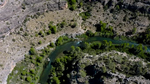 Spectaculars meanders of the River Cabriel, Spain. Stock Footage 282682040