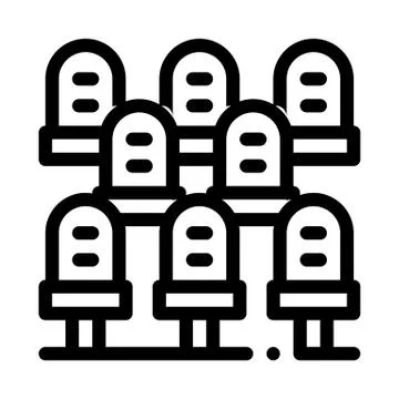 Spectator Seating Icon Vector Outline Illustration Stock Illustration
