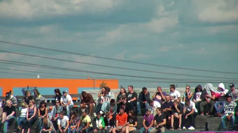 Spectators and supporters Stock Footage 32863931