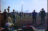 Spectators Cheer As Space Shuttle Colombia Lifts Off From Cape Canaveral  Stock Footage