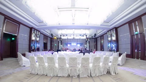 Spectators fill the hall auditorium before the performance timelapse hyperlapse Stock Footage 187522826